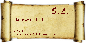 Stenczel Lili névjegykártya