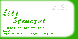 lili stenczel business card
